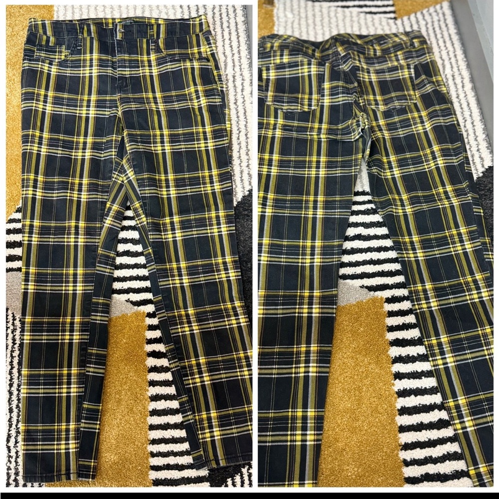 Yellow plaid pants